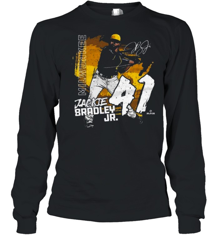 Milwaukee Brewers Jackie Bradley Jr. State baseball Signature shirt Long Sleeved T-shirt