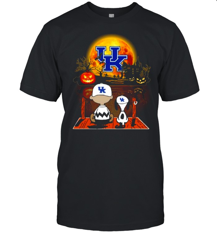 Snoopy and Charlie Brown Pumpkin Kentucky Wildcats Halloween Moon shirt Classic Men's T-shirt