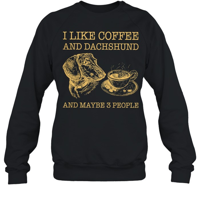 I Like Coffee And Dachshund And Maybe 3 People shirt Unisex Sweatshirt