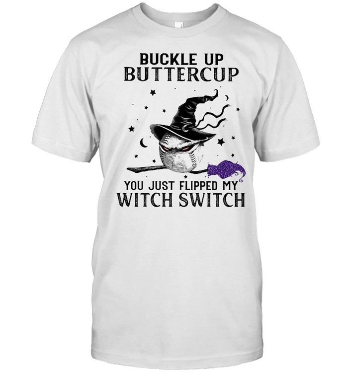 Buckle Up Buttercup Baseball Witch ball Halloween  Classic Men's T-shirt
