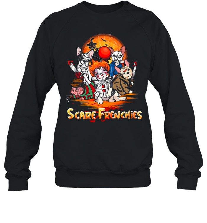 French Bulldog Cosplay Horror Characters Scare Frenchies Halloween shirt Unisex Sweatshirt
