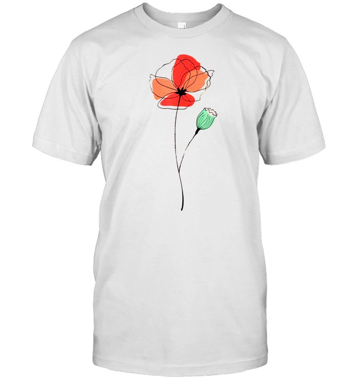 Red Poppy flower, Red Botanical Poppies, Poppy shirt Classic Men's T-shirt