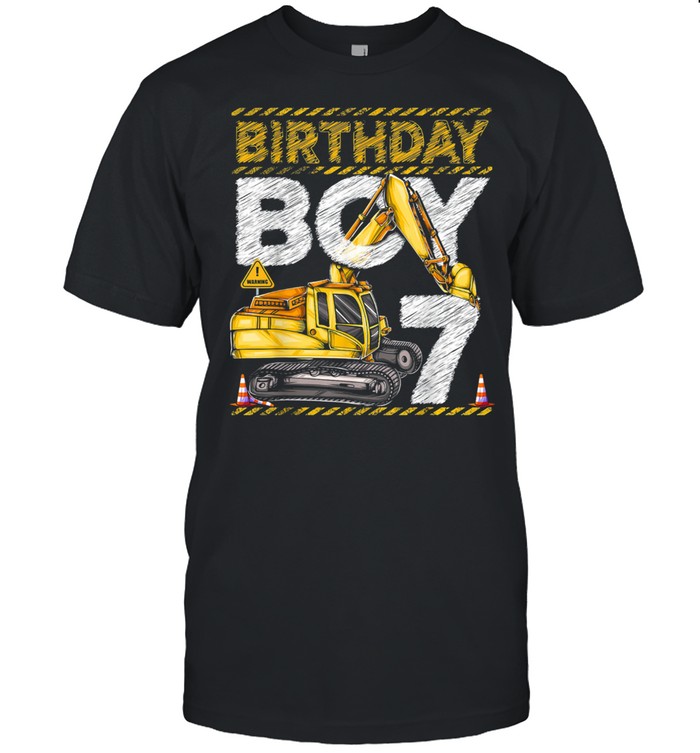 Birthday Boy 7 Construction 7th Birthday Excavator Birthday Shirt