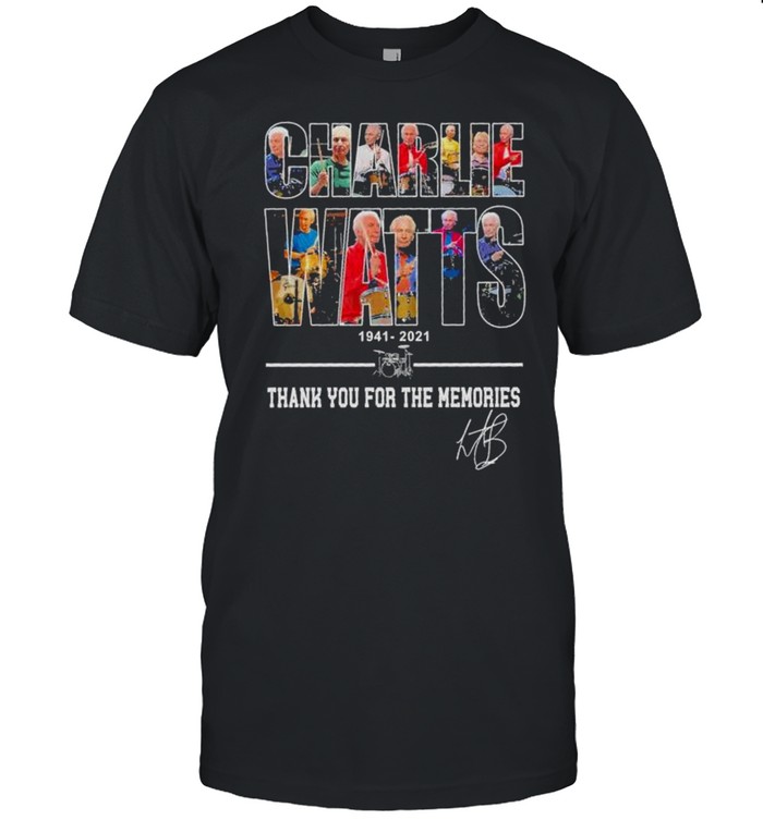 Charlie Watts 1941 2021 thank you for the memories signature shirt Classic Men's T-shirt