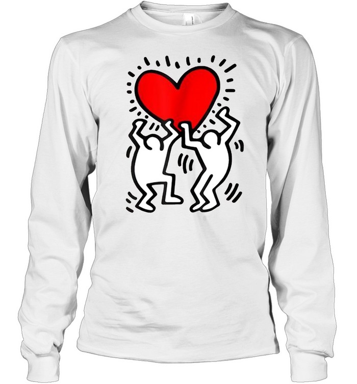 Keiths Harings Design Arts Heart Retro American Artist shirt Long Sleeved T-shirt
