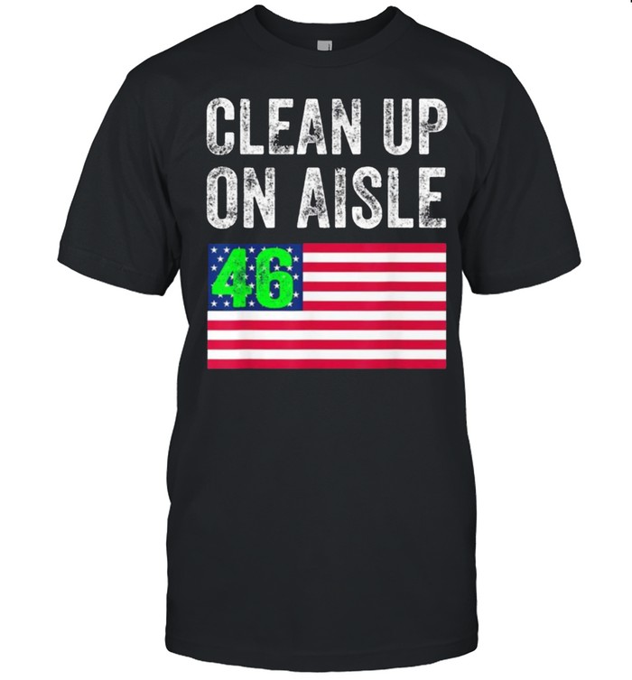 Anti-Biden Clean Up On Aisle 46 Impeach Biden Flag US Tee  Classic Men's T-shirt