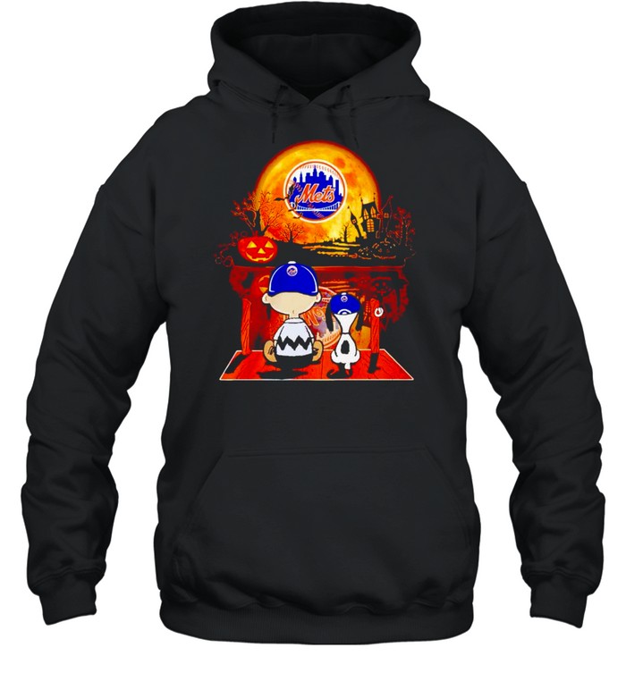 Snoopy and Charlie Brown New York Mets happy Halloween shirt Unisex Hoodie