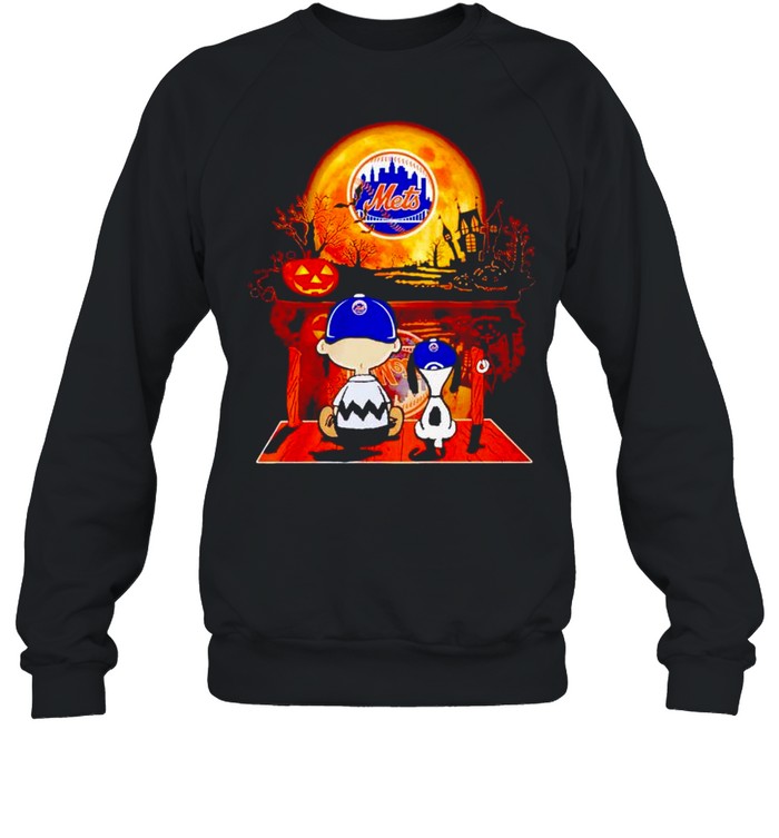 Snoopy and Charlie Brown New York Mets happy Halloween shirt Unisex Sweatshirt