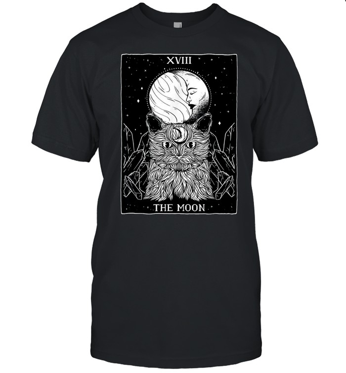 The Moon and Cat Tarot Card Occult Goth Halloween Witchy shirt Classic Men's T-shirt
