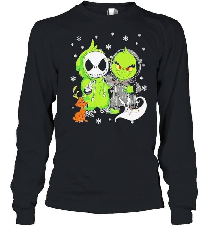 Baby Jack Skellington And Baby Grinch Happy Christmas  Long Sleeved T-shirt