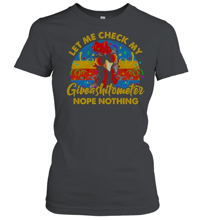 Chicken Let me check my giveashitometer nope nothing shirt Classic Women's T-shirt