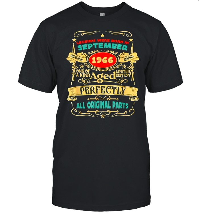 Legends Were Born In September 1966 Aged Perfectly All Original Parts 55th Vintage Birthday T- Classic Men's T-shirt