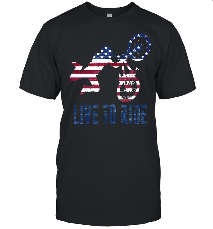 Live To Ride Bmx Bike Rider Motocross Racing Teen Boys Men Pullover T-shirt Classic Men's T-shirt