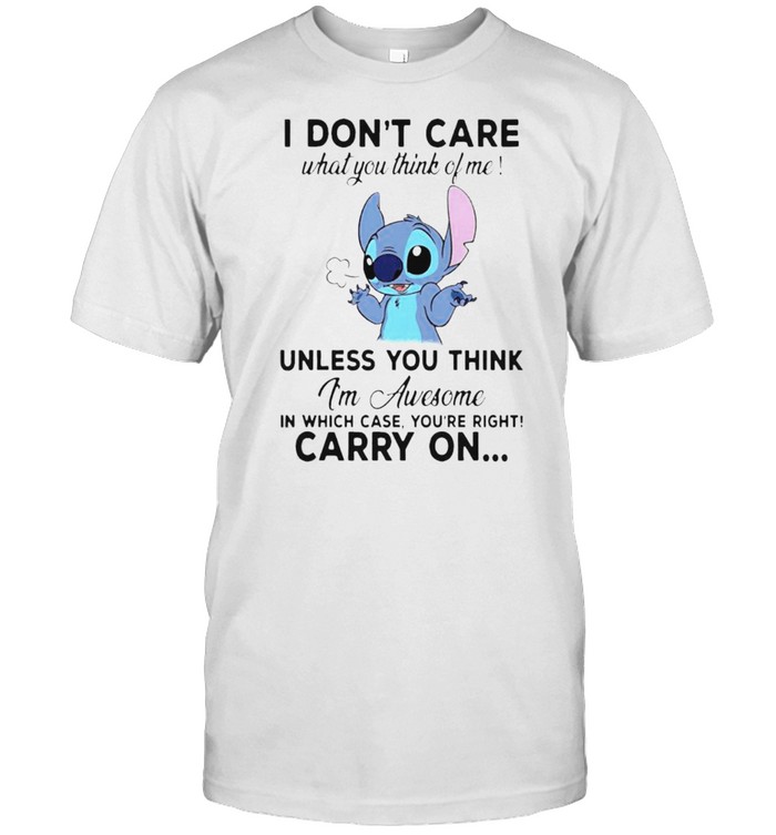 Stitch I don’t care what you think of me unless you think shirt Classic Men's T-shirt