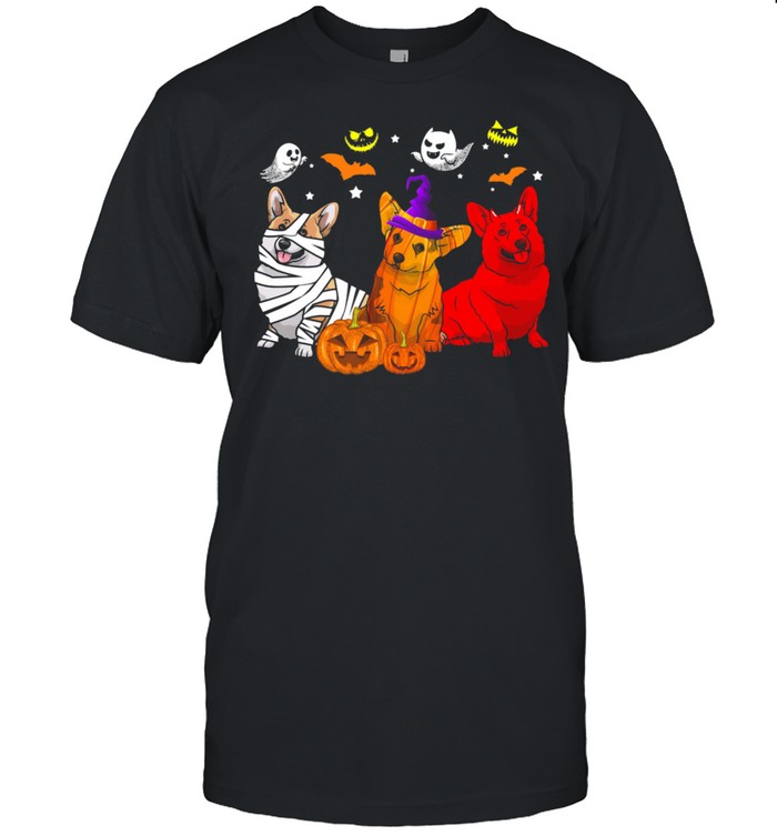 Corgi Dog Witch Boo Halloween shirt