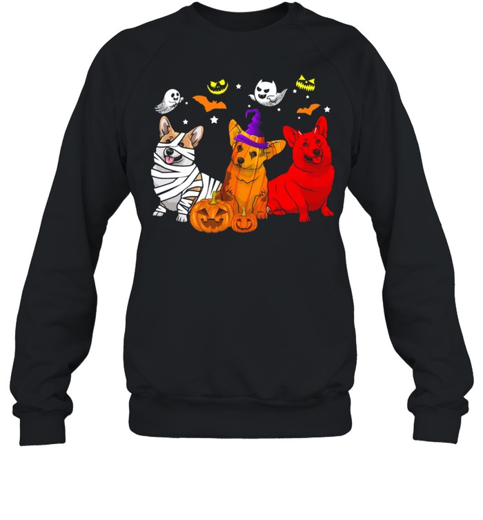 Corgi Dog Witch Boo Halloween shirt Unisex Sweatshirt