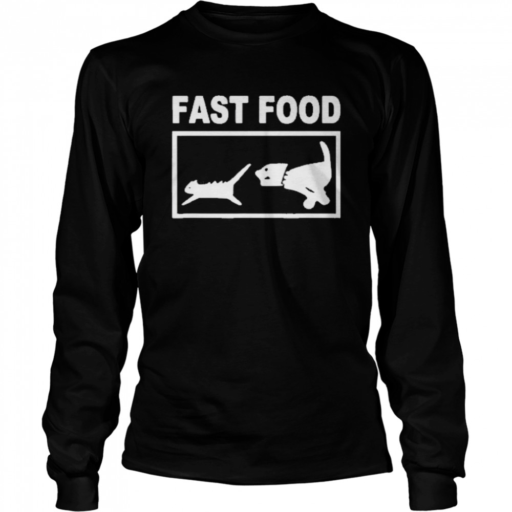 Fast food cat shirt Long Sleeved T-shirt