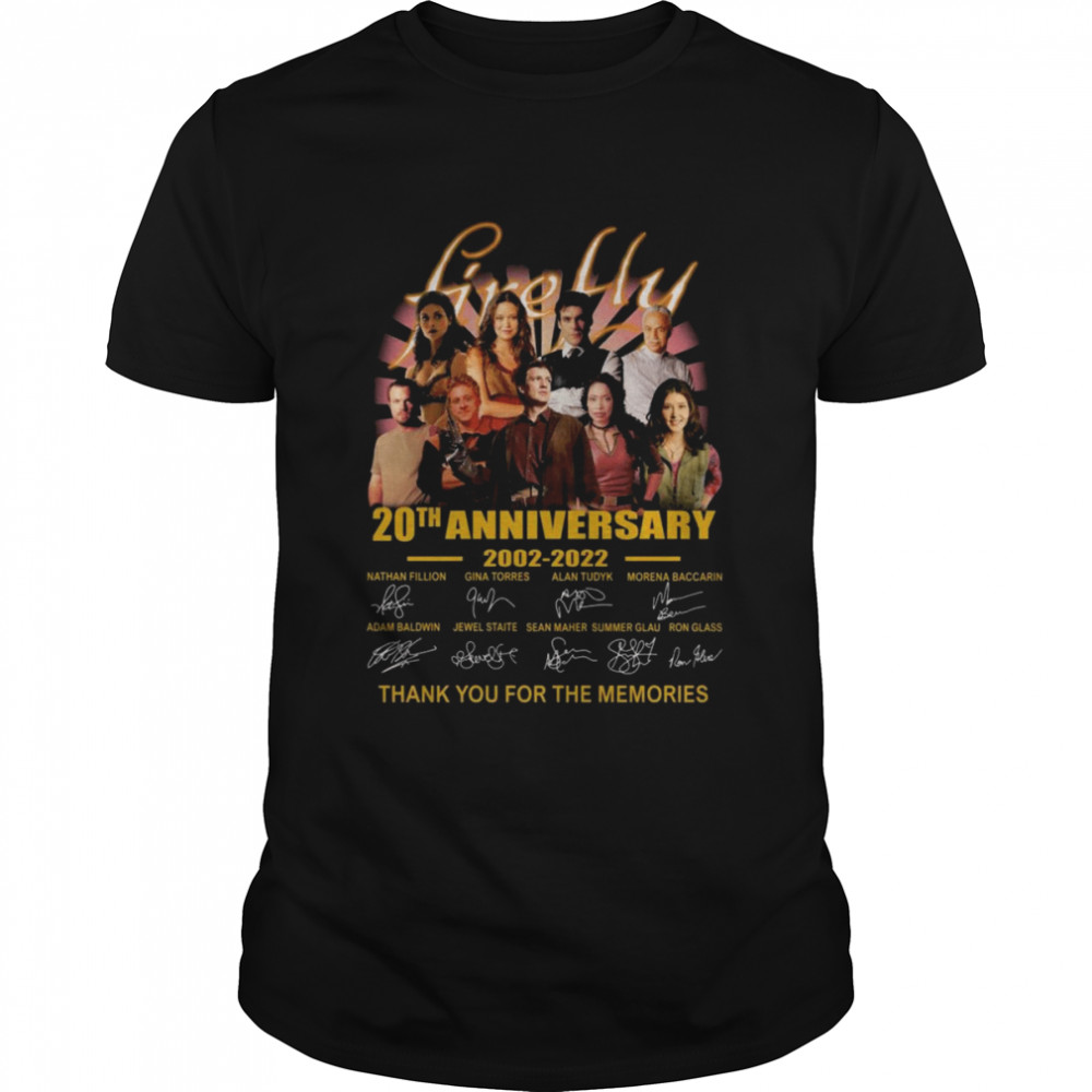 Firefly TV Series 20th anniversary 2002 2021 thank you for the memories signatures shirt