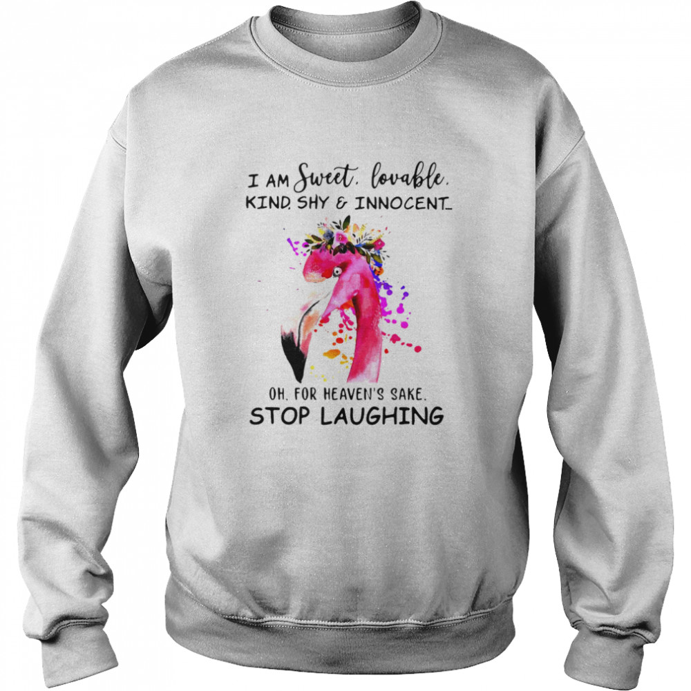 Flamingo I Am Sweet Lovable Kind Shy And Innocent Oh For Heaven’s Sake Stop Laughing  Unisex Sweatshirt