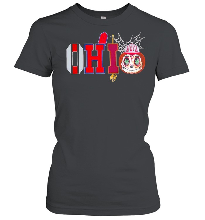 Ohio sport Ohio State Buckeyes Cleveland Indians And Cleveland Cavaliers Halloween Tee  Classic Women's T-shirt