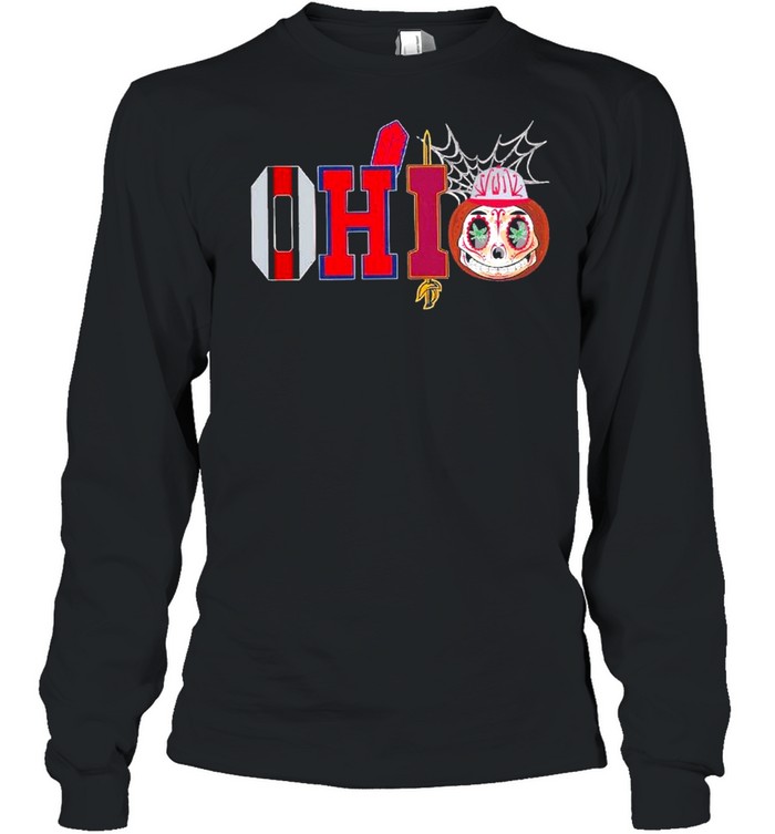 Ohio sport Ohio State Buckeyes Cleveland Indians And Cleveland Cavaliers Halloween Tee  Long Sleeved T-shirt