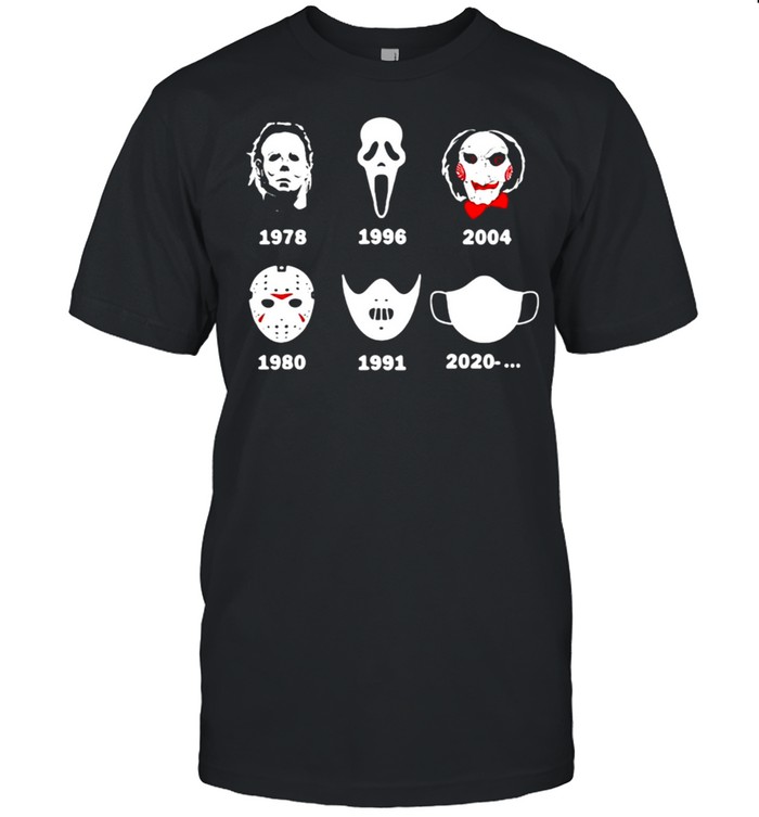 A History Of Horror Masks Halloween Horror Characters T-shirt