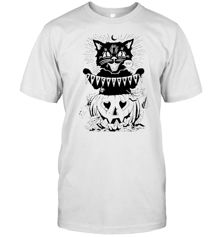 Cat Trick Or Treat Pumpkin Halloween T-shirt