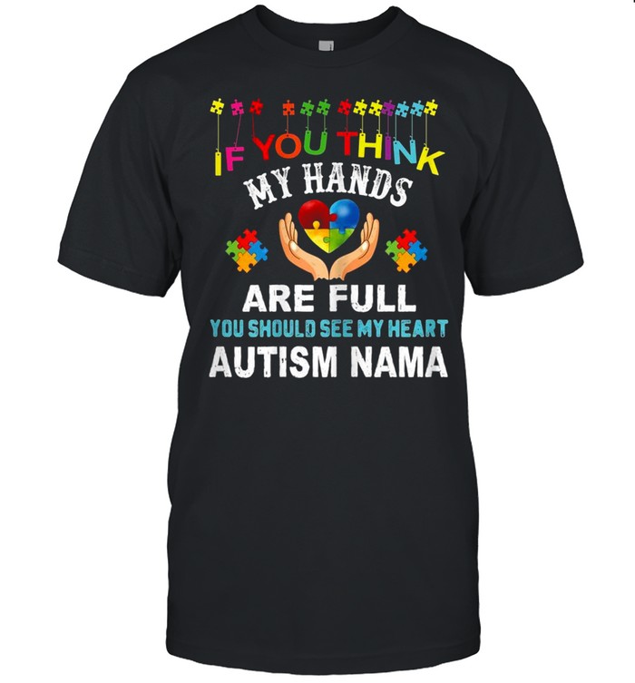 Autism Nama Autism Awareness Love Heart Puzzle Piece shirt