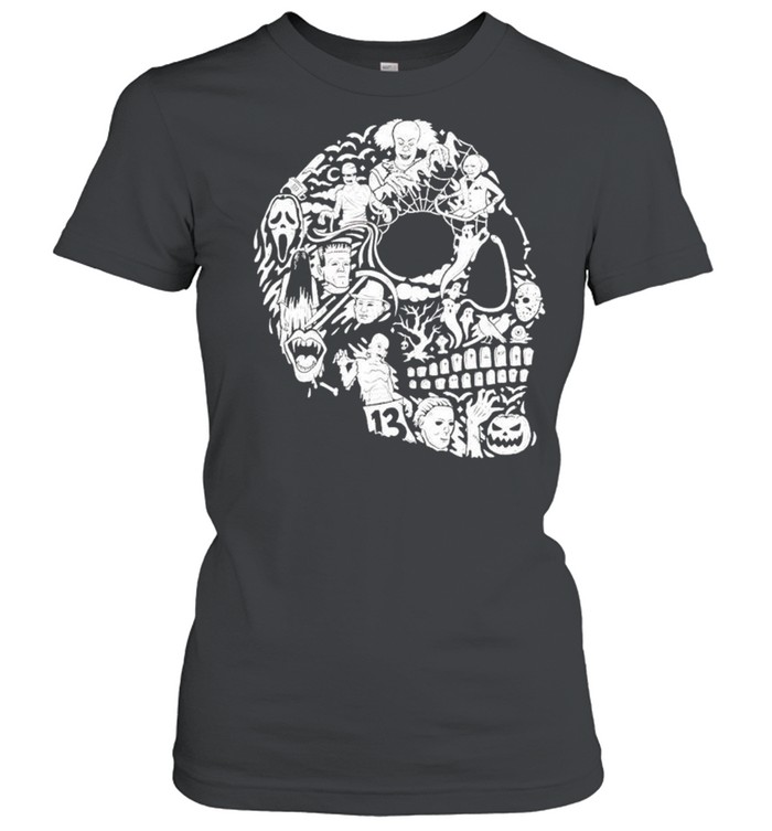 Skull horror characters Halloween mashup shirt Classic Women's T-shirt