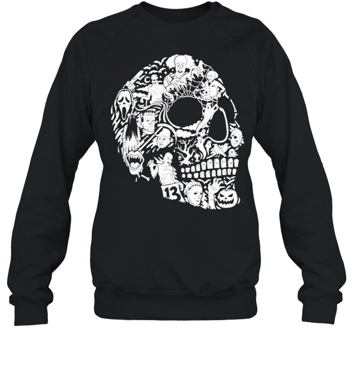 Skull horror characters Halloween mashup shirt Unisex Sweatshirt