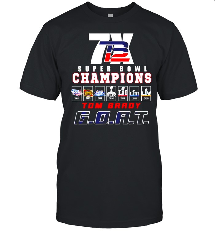 7x super bowl champions Tom Brady goat shirt