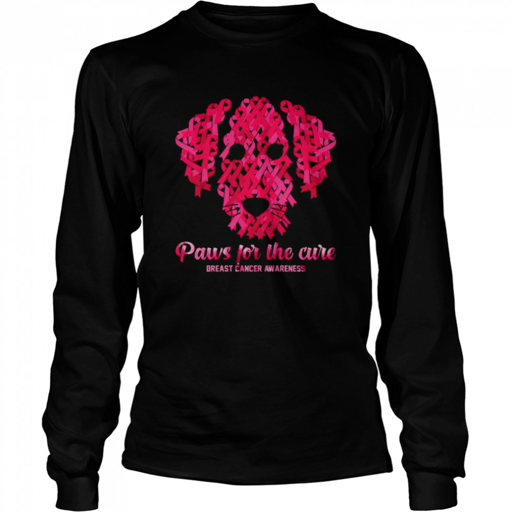 Dog Paws For The Cure Breast Cancer Awareness T-shirt Long Sleeved T-shirt