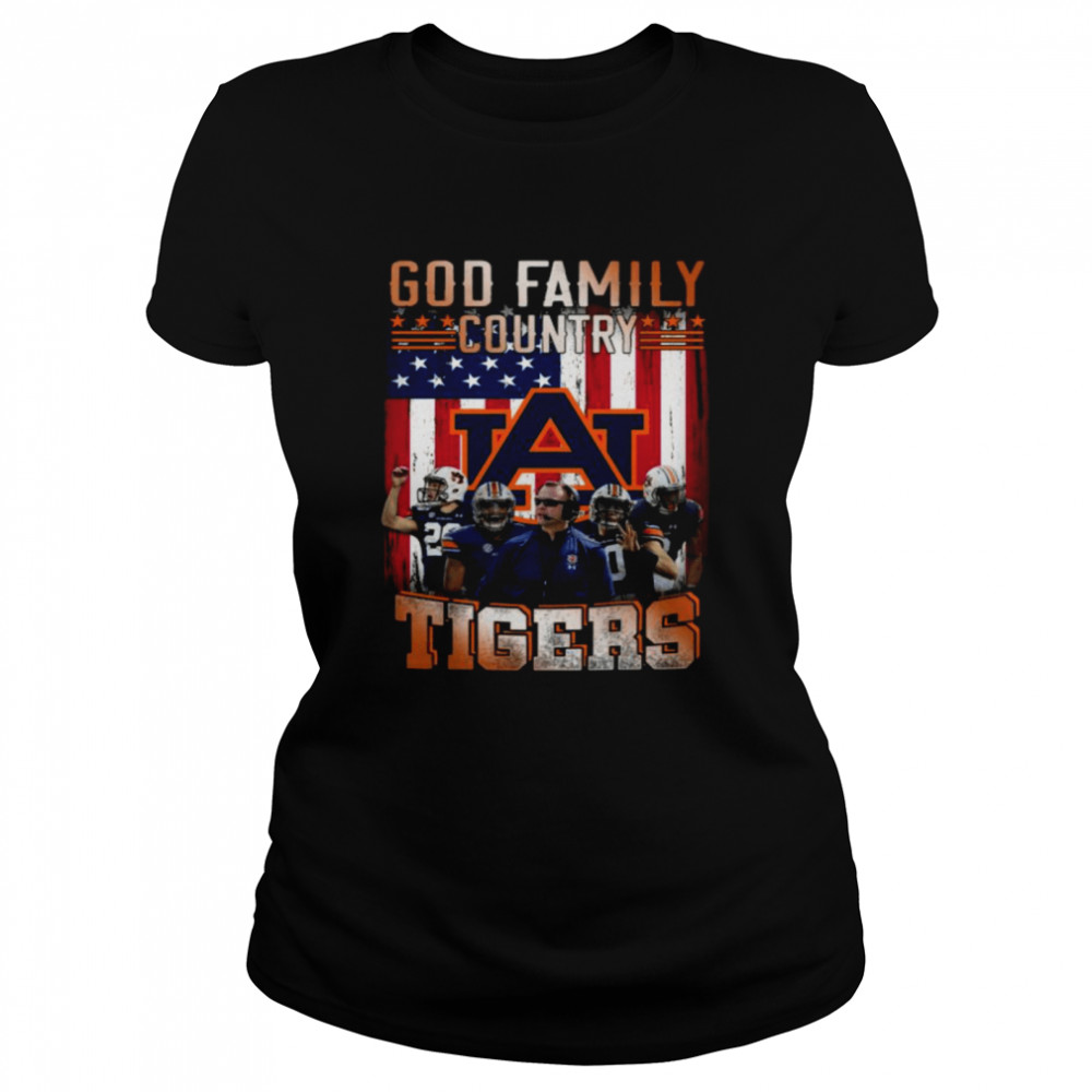God family country Auburn Tiger American flag shirt Classic Women's T-shirt