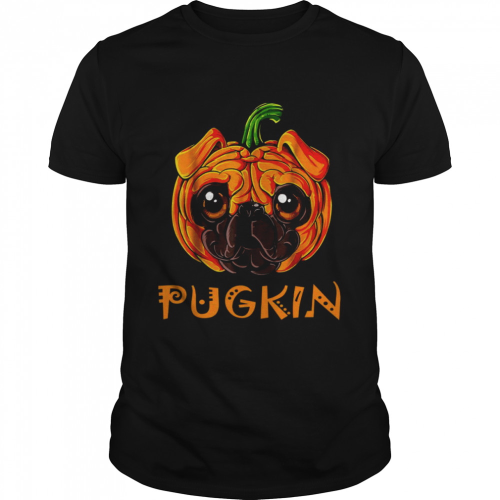 Pugkin halloween pug dog pumpkin shirt
