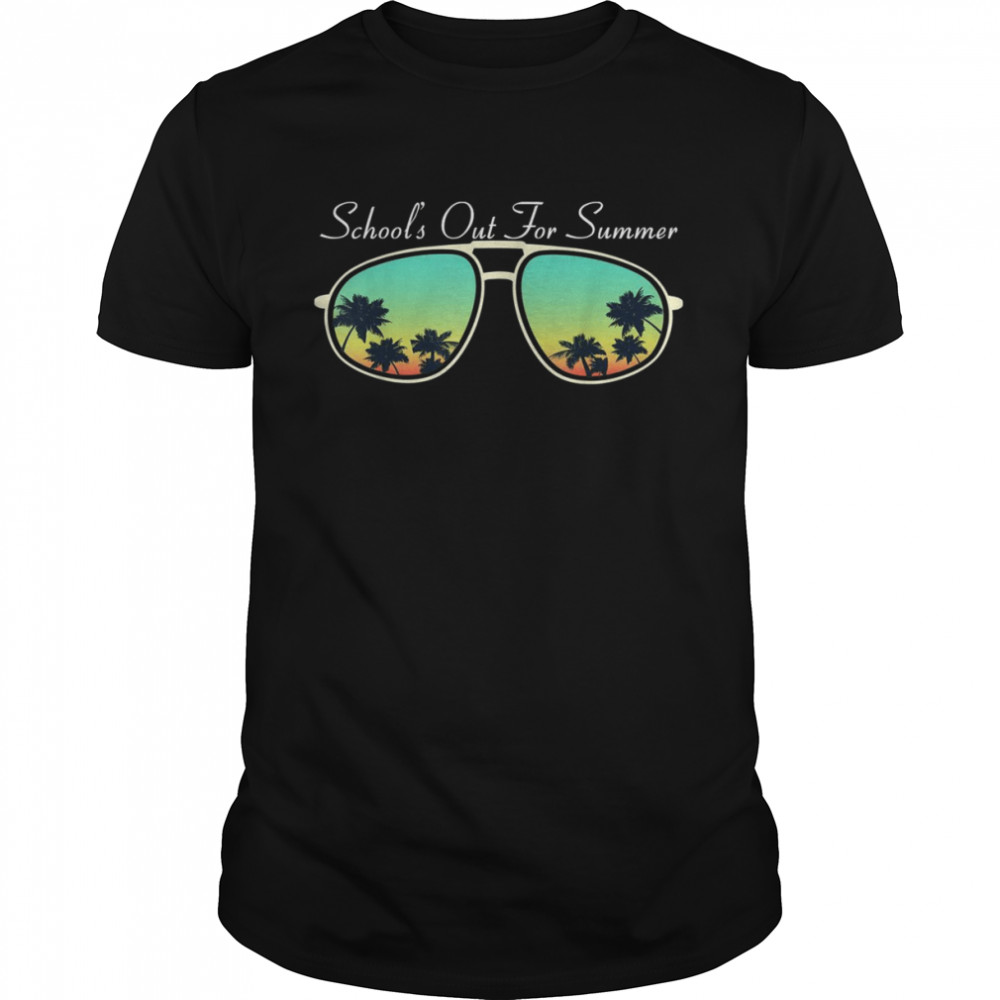 Schools Out For Summer Vacation Break Palm Tree Sunglasses shirt
