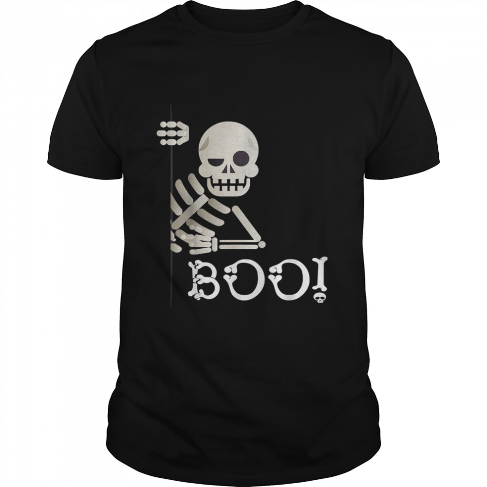 Boo! Cute Hiding Peekaboo Scary Halloween Skeleton shirt Classic Men's T-shirt