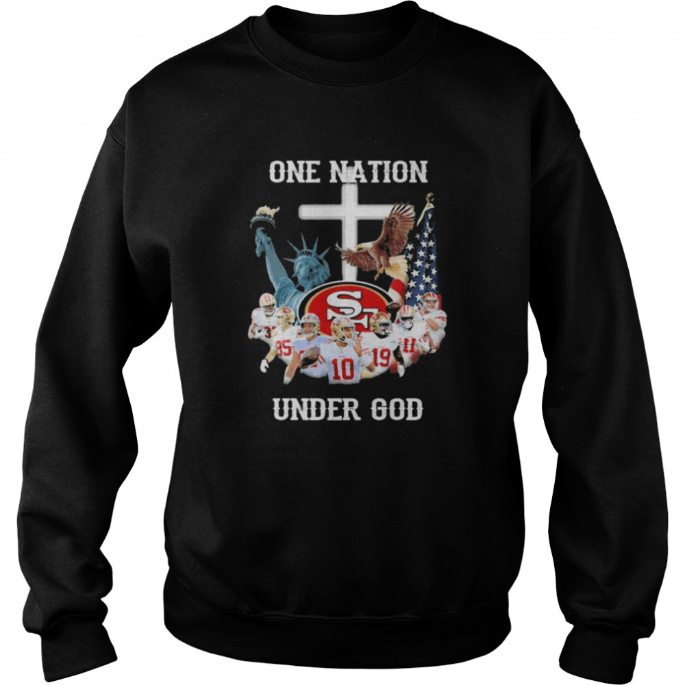 San Francisco 49ers one nation under God signatures shirt Unisex Sweatshirt