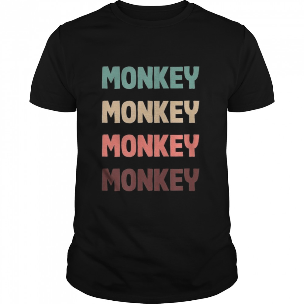Monkey Retro Jungle Saying Vintage Wild Animals Shirt