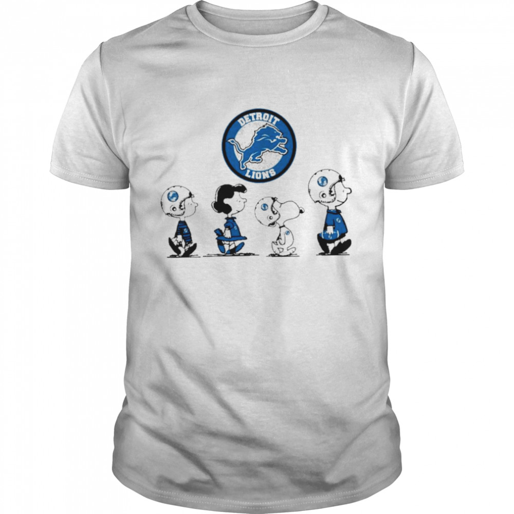 Snoopy and charlie brown and friends detroit lions logo shirt