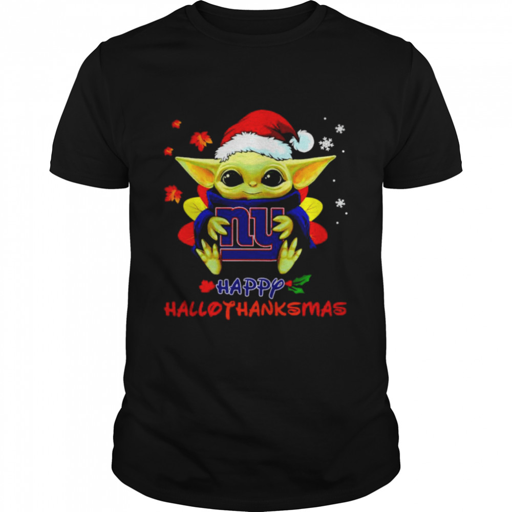 Baby Yoda Giants happy Hallothanksmas shirt
