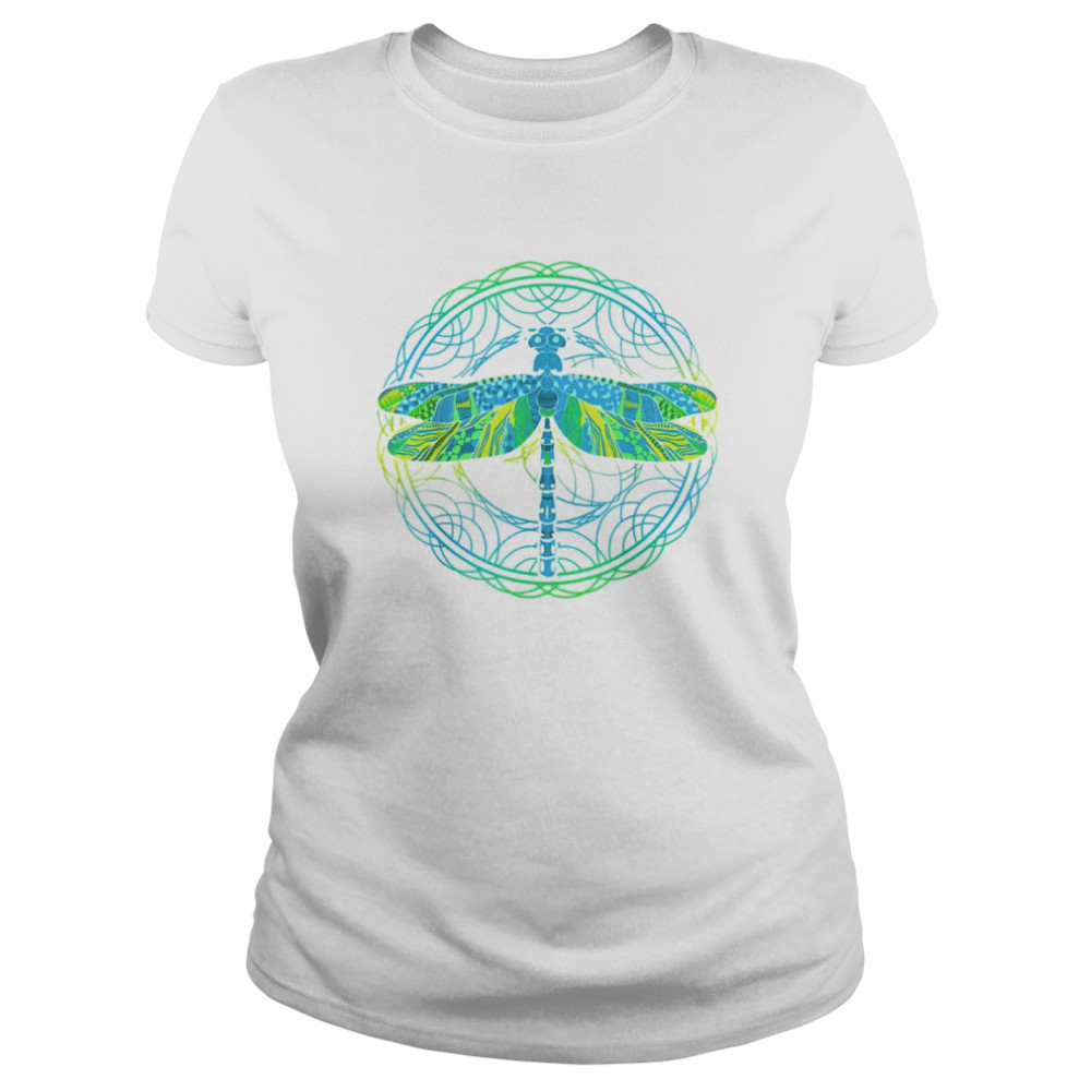 Dragonfly Bohemian Aesthetic Luna Stargazer Crescent Moon  Classic Women's T-shirt