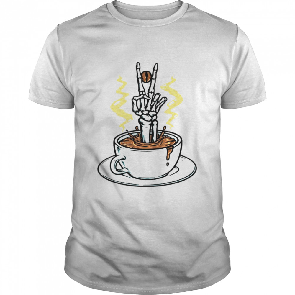 Skeleton coffee Halloween T-shirt