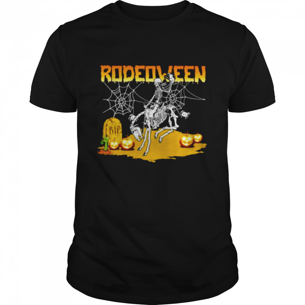 Skeleton cowboy rodeoween Halloween shirt