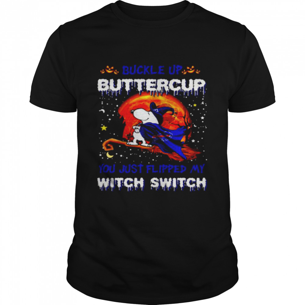 Snoopy Bills buckle up buttercup you just flipped Halloween shirt