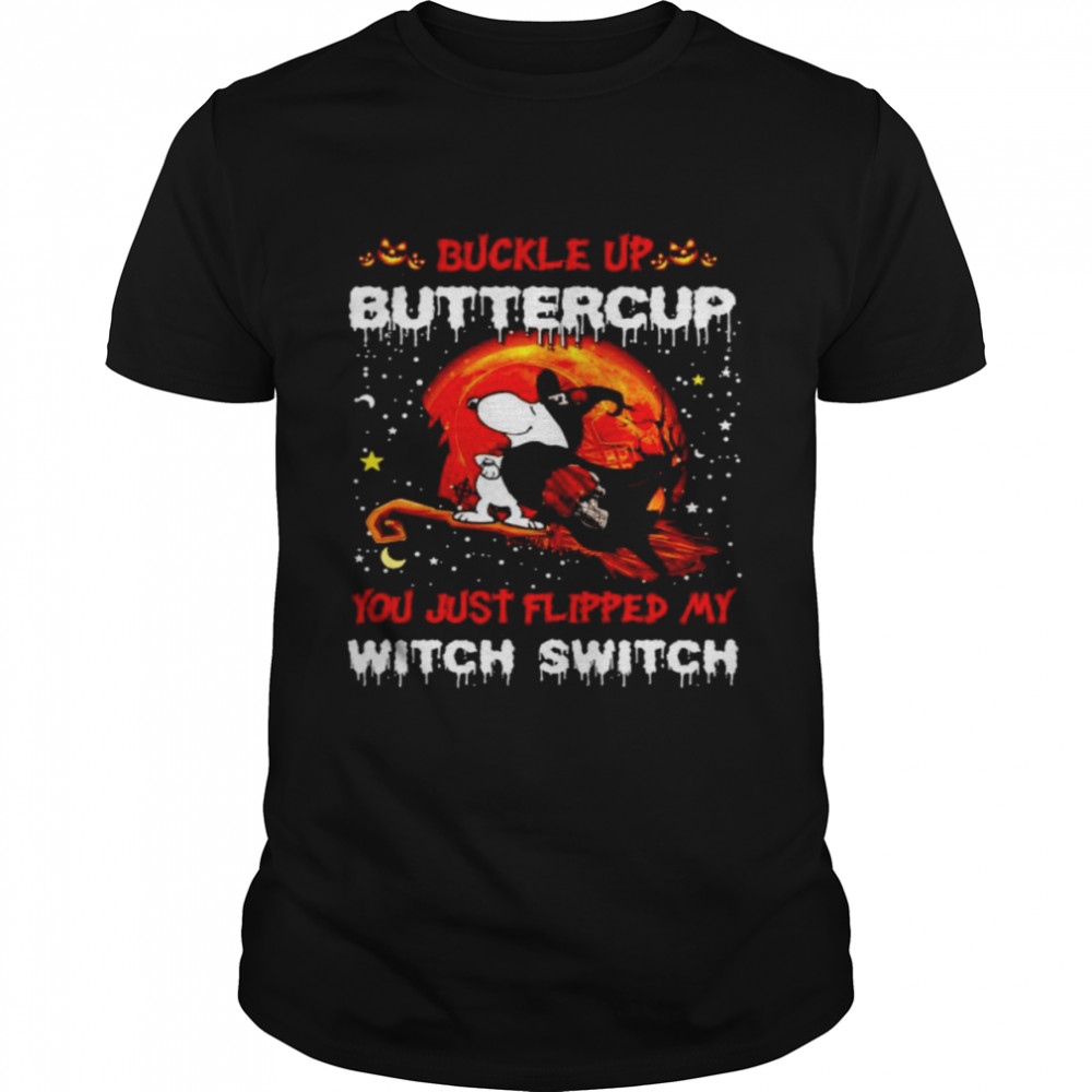 Snoopy Browns buckle up buttercup you just flipped Halloween shirt