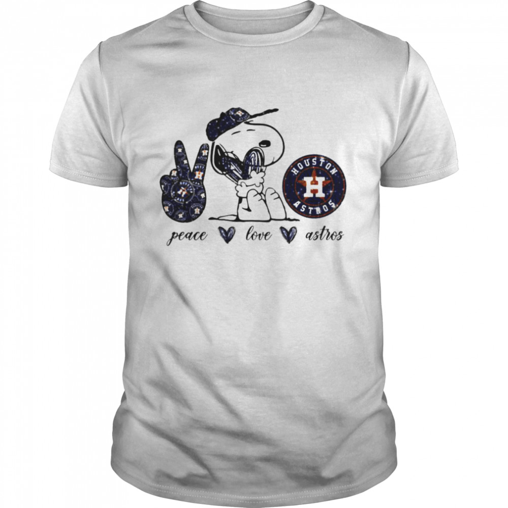 Snoopy peace love Houston Astros shirt