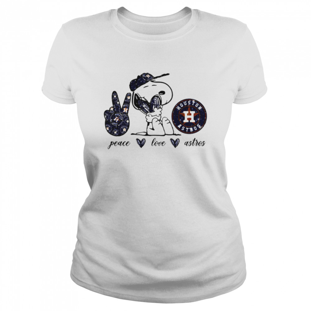 Snoopy peace love Houston Astros shirt Classic Women's T-shirt