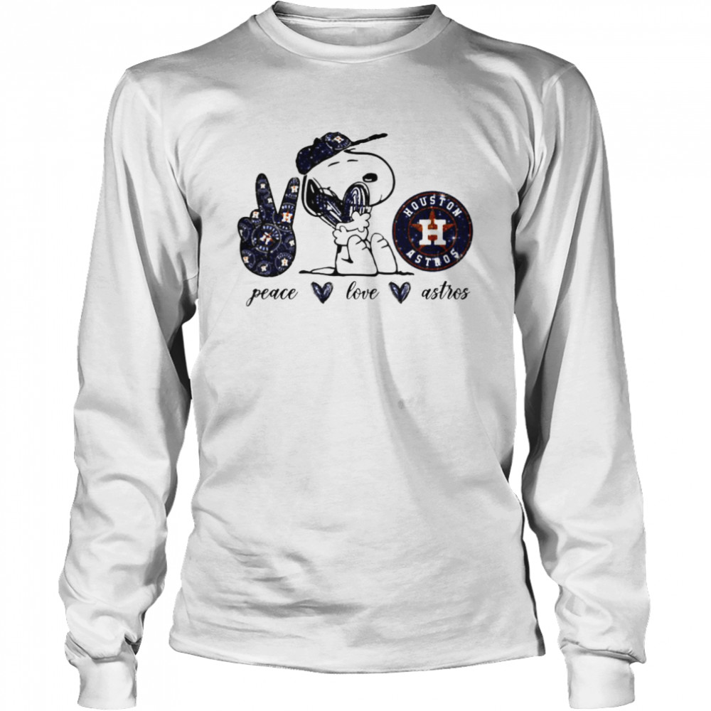 Snoopy peace love Houston Astros shirt Long Sleeved T-shirt