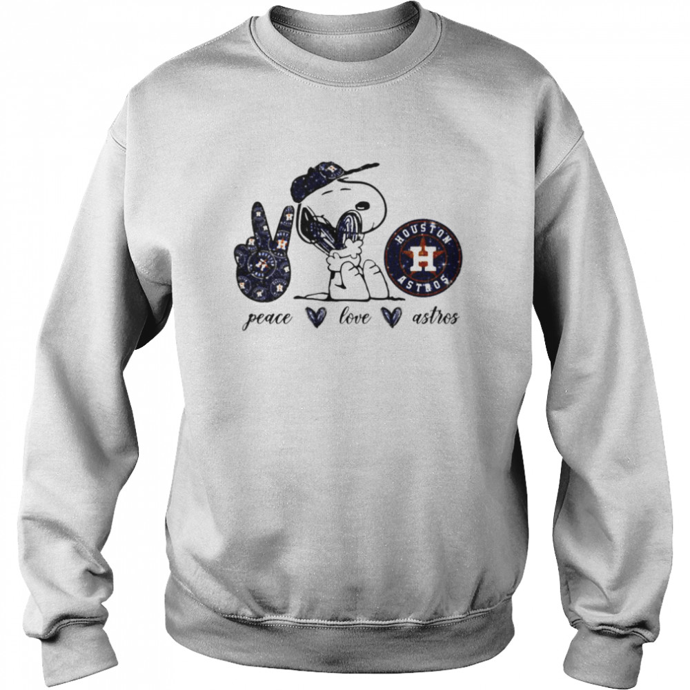 Snoopy peace love Houston Astros shirt Unisex Sweatshirt