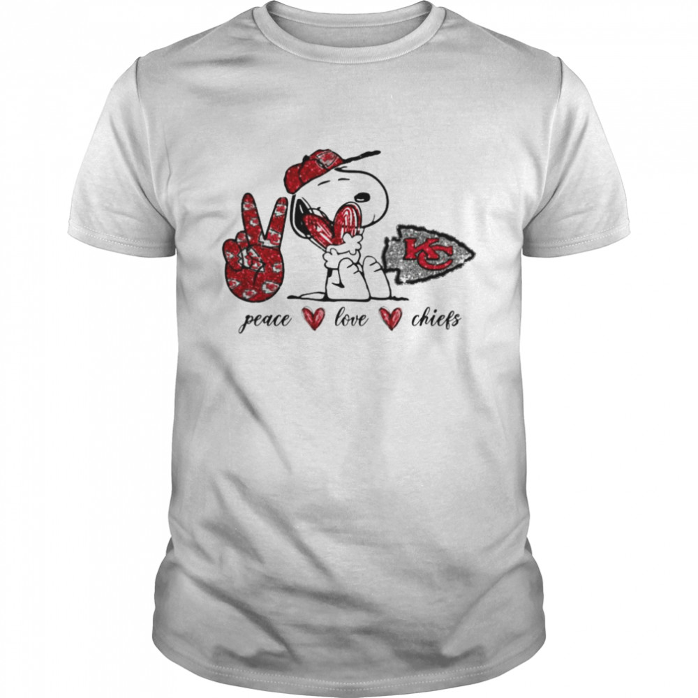 Snoopy peace love Kansas City Chiefs shirt